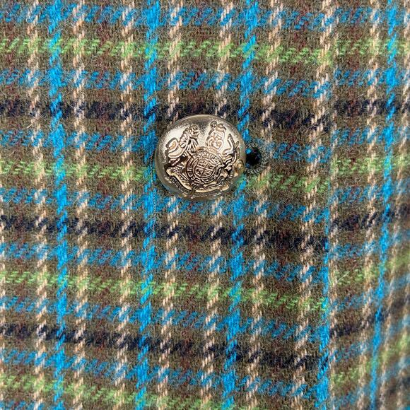 Talbots Plus Jacket 18W Green Plaid Wool Blend Gold Button Holiday Old Money - Picture 5 of 14